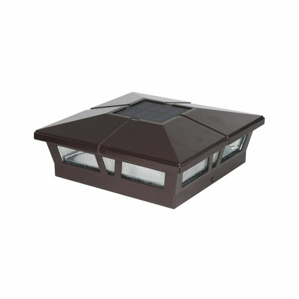 Brillantina 6 x 6 in. Aluminum Cambridge Solar Post Cap, Brown BR2209304